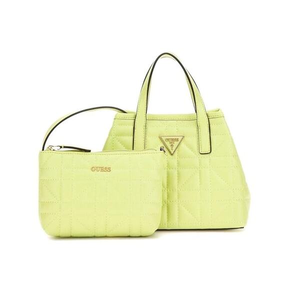 Guess Handbags - Guess Women's Metallic "Latona" Mini Tote Bag in Chartreuse Green